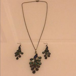 Peacock Fashion Jewelry - Necklace & Earrings